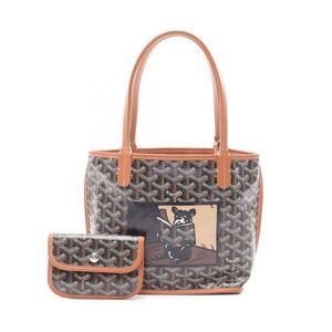 Goyard Anjou Mini PVC Coated Canvas Leather Tote Bag